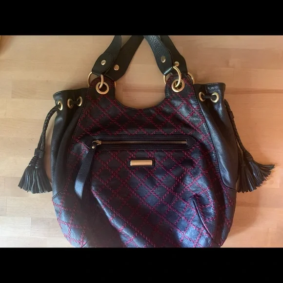 Isabella Fiore black leather embroidered large bag - Picture 3 of 13